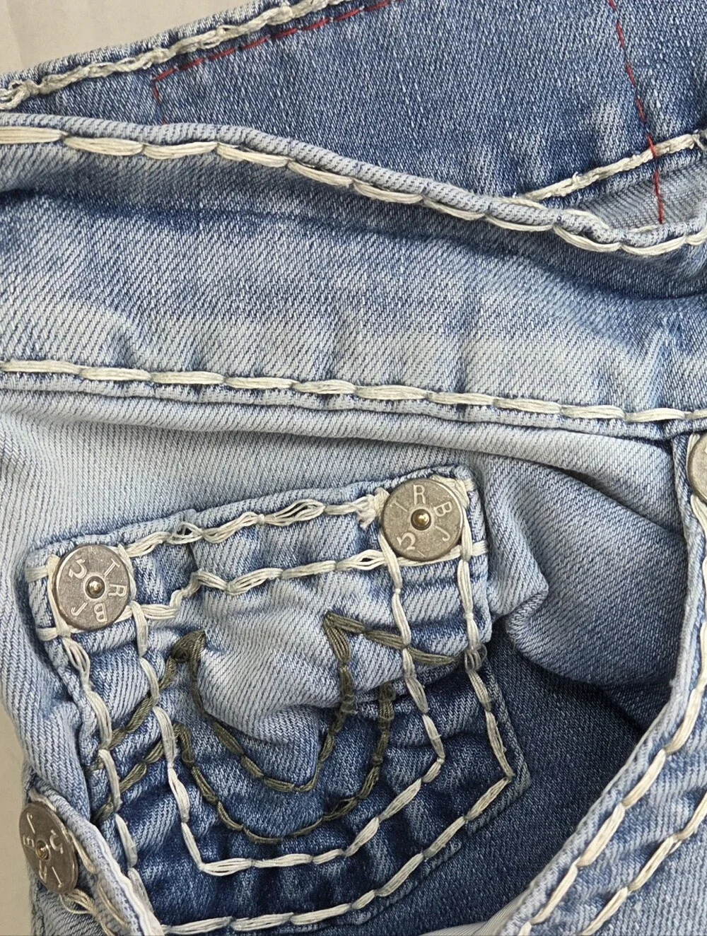 True Religion Geno Relaxed Slim Jeans Mens Size 38 Light Wash Streetwear
